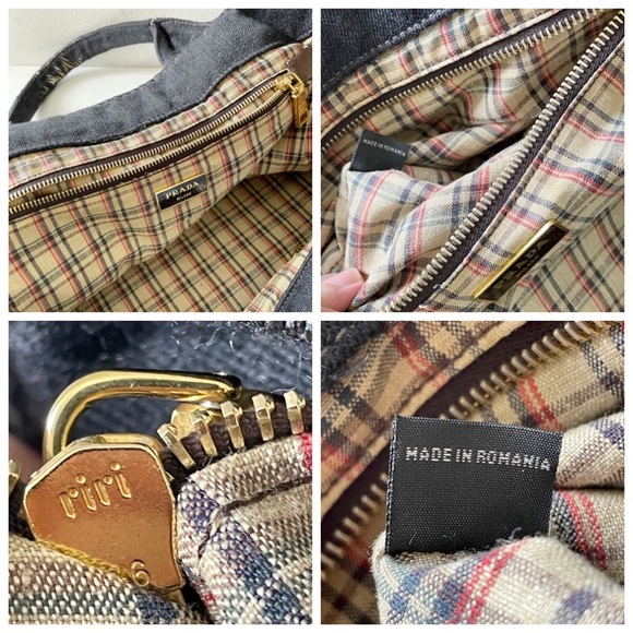 ❤️SOLD❤️Prada distressed dark gray denim logo large tote bag - Picture 11 of 12